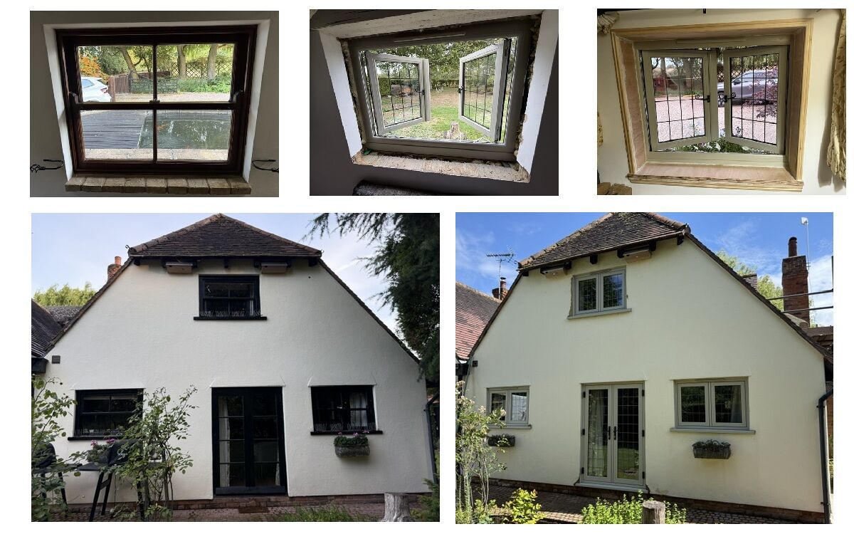 Replacement windows installed in a cottage